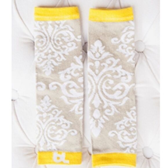 NWT BL Baby Leggings | Cyrus | Gray Scroll wYellow - Picture 4 of 4